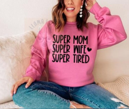 Super Mom Super Wife Super Tired Tumbler Funny Gifts for 