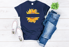 Load image into Gallery viewer, Custom split sunflower mom shirt
